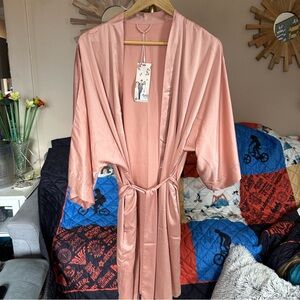 Elegant Rose Gold Women's Kimono Robe